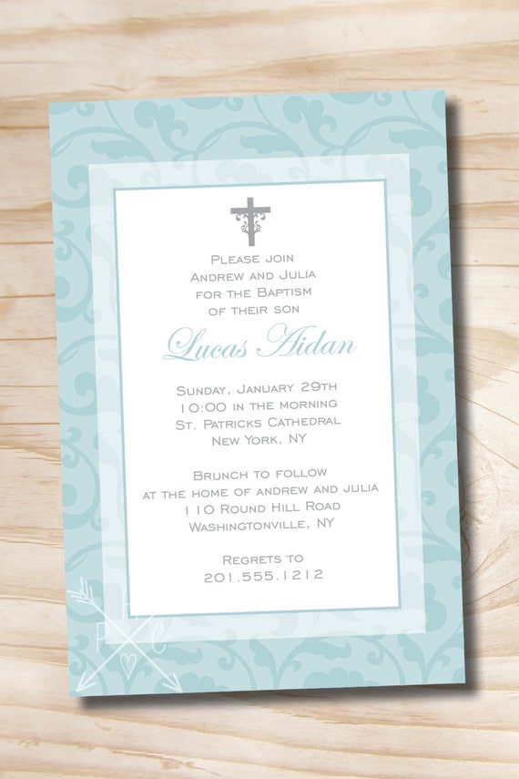 BAPTISM CHIC Custom Baptism Invitation / Christening Invitation / Communion Invitation - You Print Il_570xn