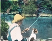 Gone Fishing Hand Tinted Photo Print Gone Fishing Hand Tinted Photo Print