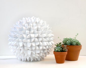 Small Apthorp Table Light - White Faceted Folded Paper Lamp