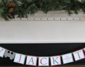 Christmas Themed Baby Shower Decorations - Custom Christmas Banner with Glitter Choo-Choo Trains Il_170x135