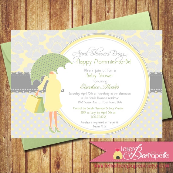 April Showers Baby Shower Invitations 9