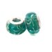 SALE - Green with White Accents European Style Large Hole Bead with a Sterling Silver Core