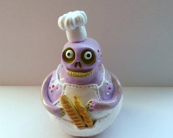 Clay Sculpture - Polymer Clay Monster - Light Purple Creature Figurine - Mr. Rooney Breadeater - Halloween Decor - Fantasy Sculpture - OOAK