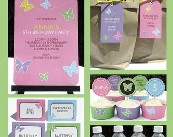 INSTANT DOWNLOAD Butterfly Birthday Party - full Printable Collection ...