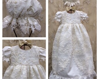 Adelina //Heirloom Victorian Inspire Silk Christening Gown and Hat ...