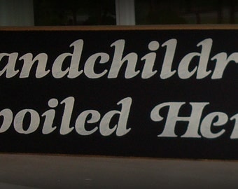 Wood grandchildren sign. Hand painted wood sign