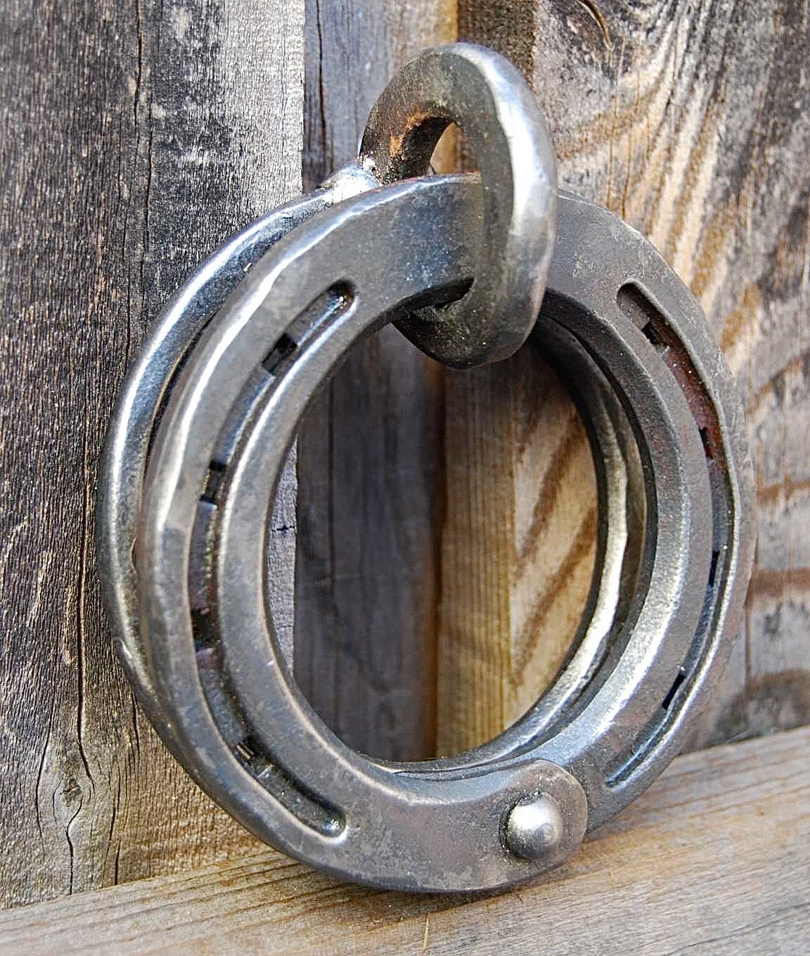 Round handle Crosstie rings tie off your by BlacksmithCreations