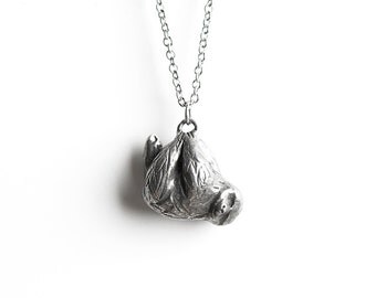Sloth Necklace, Le Mellow Sloth Totem, Sloth Things, Cute Sloths, Sloth Jewelry, Silver Sloth, Pewter, Three Toed Sloth, Baby Sloth