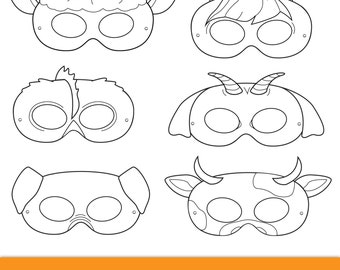 mask 2) horse colouring mask worksheet  (page pages animal