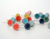 Clay earrings, Choose your color, modern air dry clay small dome earrings, minimalist earrings, color block, spring summer, custom color