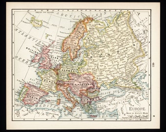 Popular items for antique europe map on Etsy