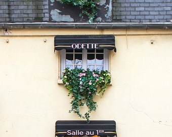 Paris Photography, Windows at Odette, Paris Pastry Shop, Fine Art Travel Photograph, Paris Decor, Large Wall Art