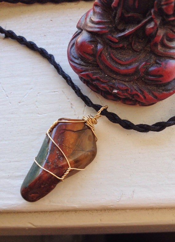 Jasper Pacific NW Wirewrapped with Gold Plated Copper