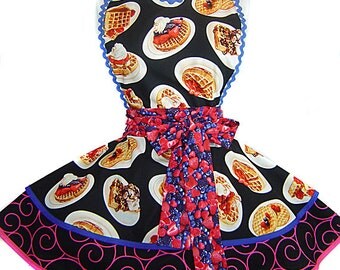 Exclusive "Waffle Brunch" Apron Pinup Diner-Only from Tie Me Up Aprons