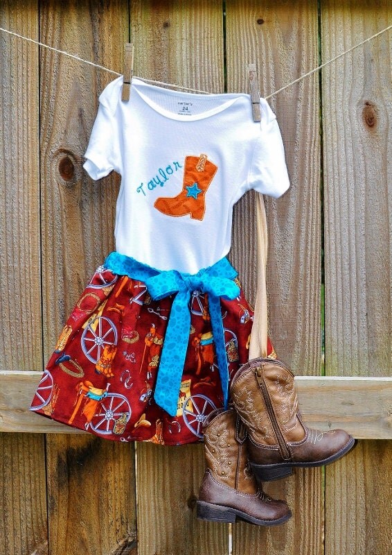 Baby or Toddler Cowgirl Outfit Includes by TaylormadeBabyDress