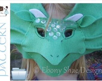 Kids Dragon Mask/ Frill Neck Lizard Mask PATTERN. Dragon Costume Pattern