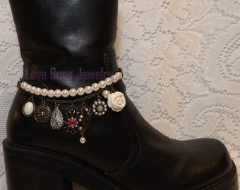 Shabby Chic Pearl Boot Jewelry , Boot Bracelet, Boot Bling, Boot Jewelry, Cowgirl Boot Bling, Boot Band Bracelet