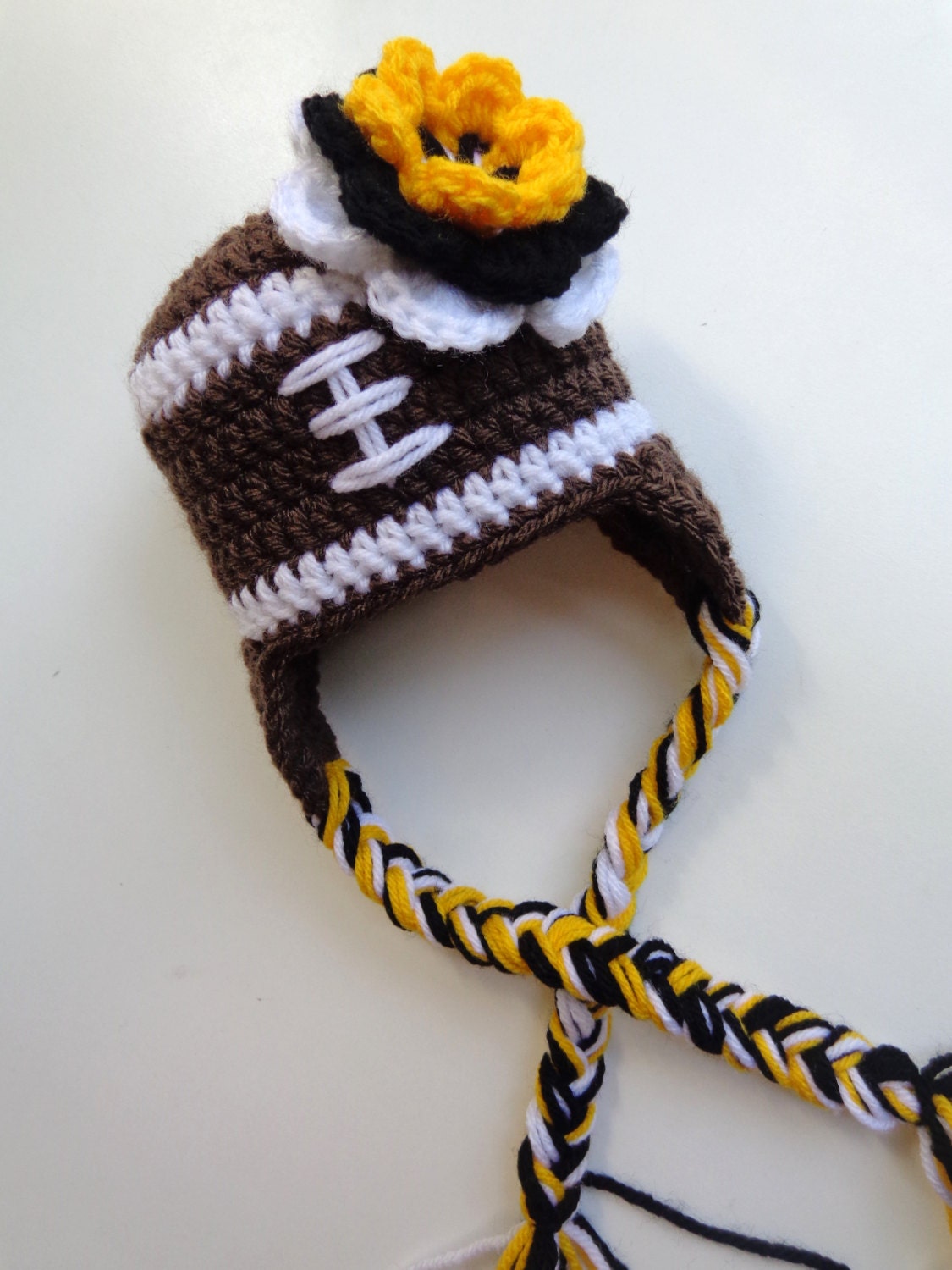 Newborn Girl Crochet Pittsburgh Steelers Football Hat Photo