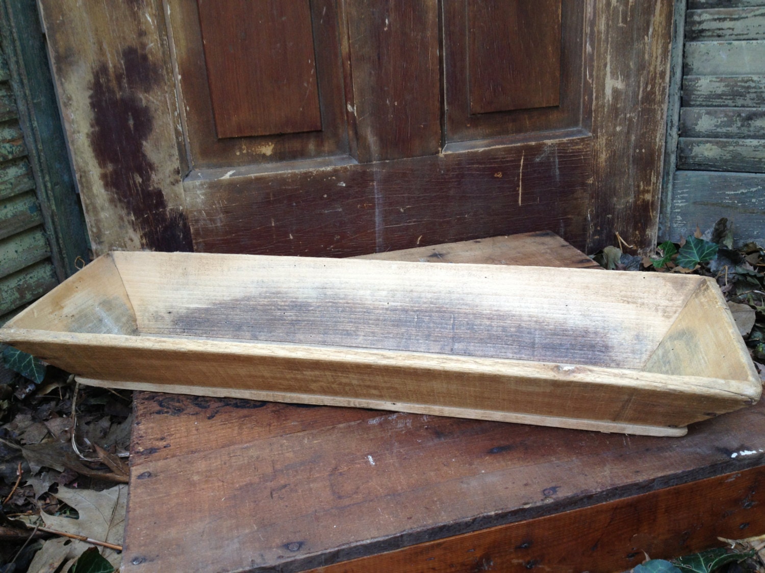 Antique French Long Trug Box Wooden Bread Proofing Box