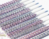 12 Sparkle Cake Pop Sticks - Princess Bling Sticks for Cake Pops - Metallic Silver and Pink - Decorative Treat Sticks Il_170x135