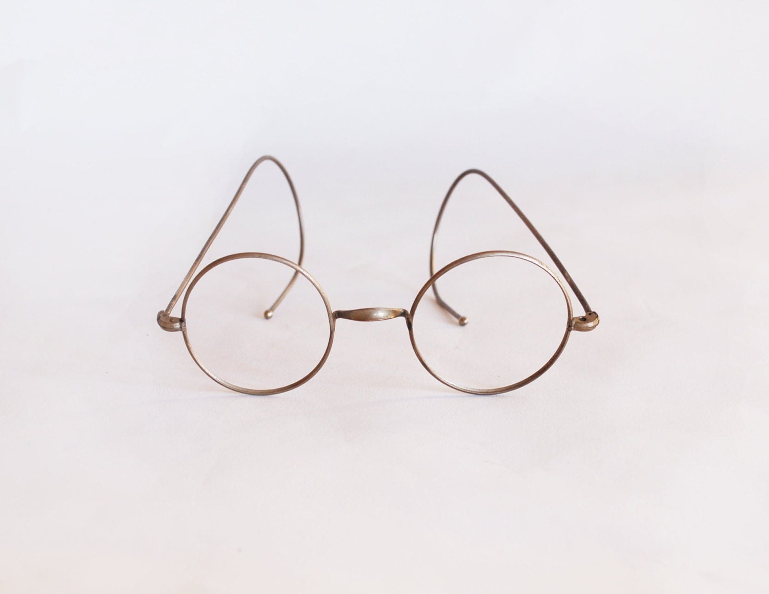 Antique Round Eyeglasses Early 1900s Deadstock Silver 