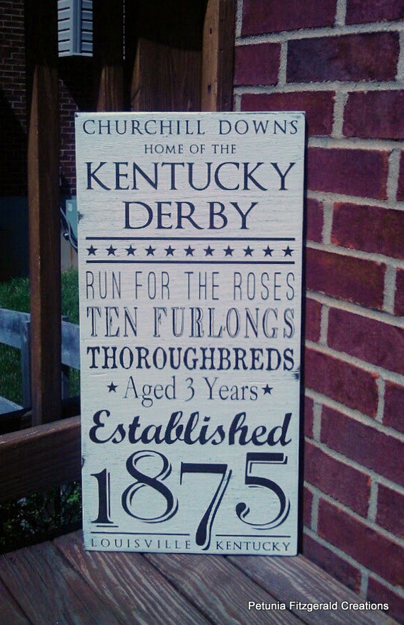 Kentucky Derby Word Art Painted Sign by petuniafitzgerald on Etsy