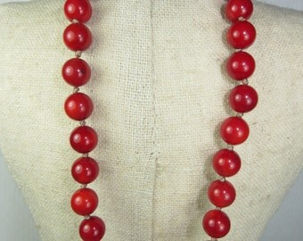 Collier Ras De Cou En Corail Naturel Orange - Bijou Occasion - France