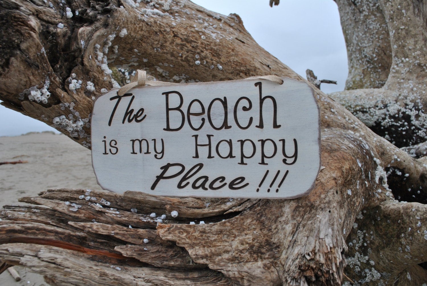 The Beach Is My Happy Place Beach Cottage Sign Handmade With