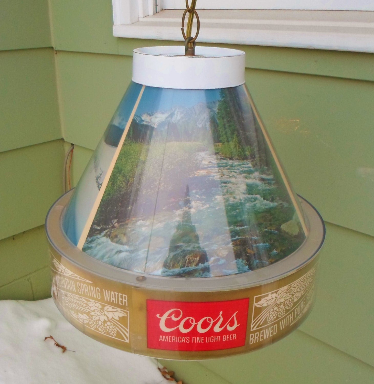 Coors Beer Light Sign Hanging Pendant Pool Table Pub