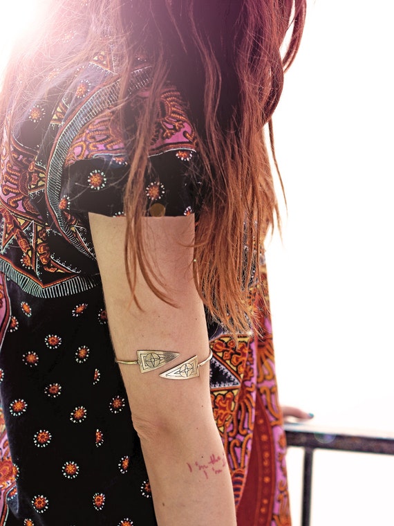 Symbols upper arm bracelet by SANKTOLEONOJEWELRY on Etsy