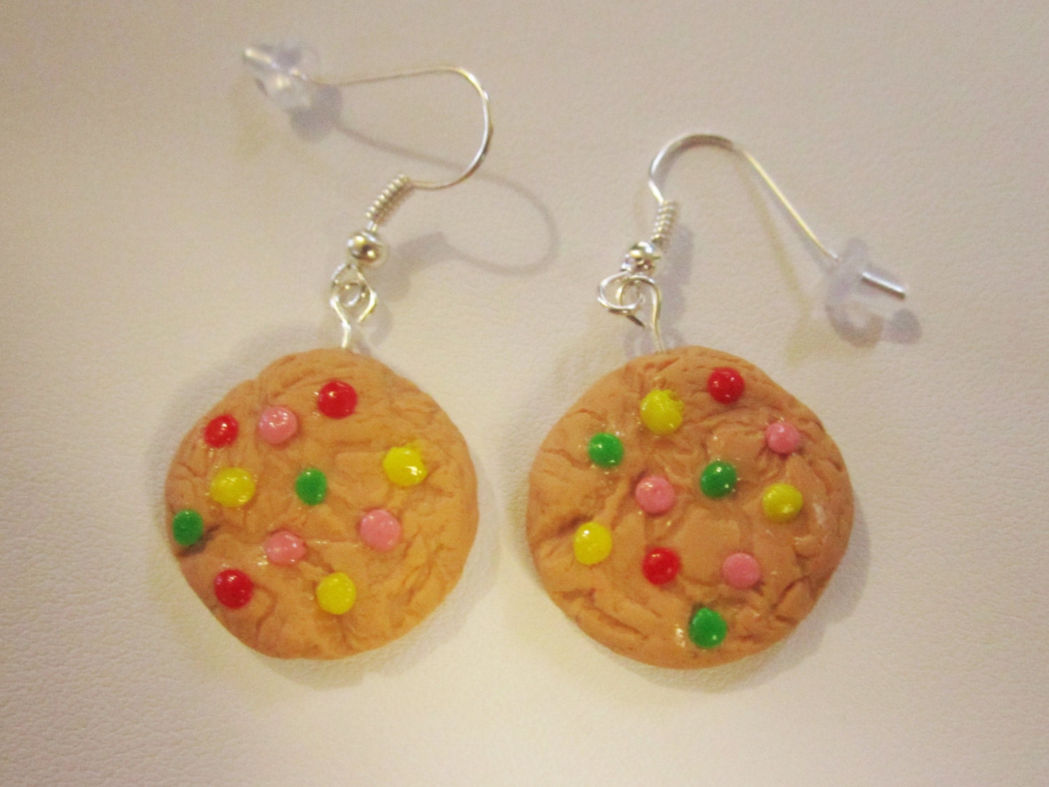 Cookie earrings food jewelry polymer clay food by MiniBakery