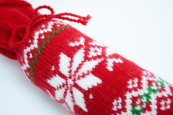 Christmas Wine Bottle Cozy, Christmas Gift, Present, Accessory 