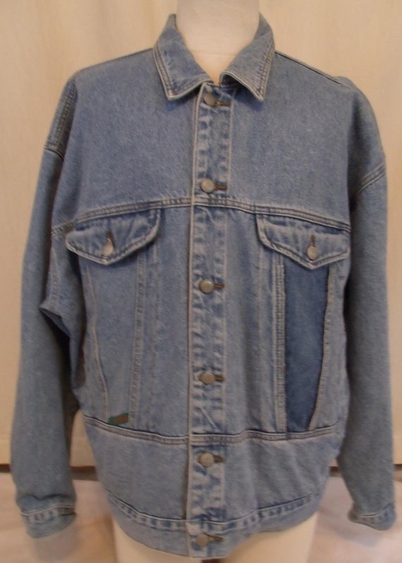 Vintage 80s 1980s LA Gear Unisex Light Denim Jacket Size XL