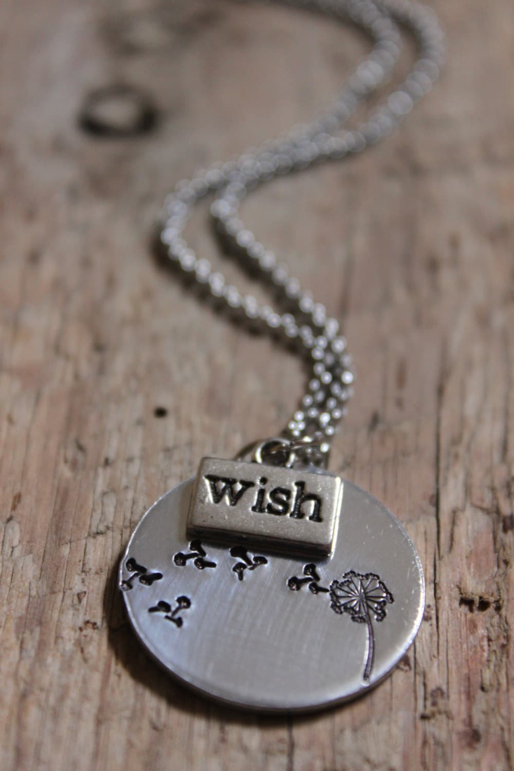 WISH Necklace Metal Stamped Jewelry