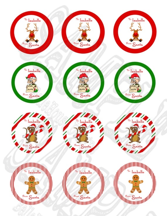 12 Personalized Gift Tags from Santa 4 designs FREE