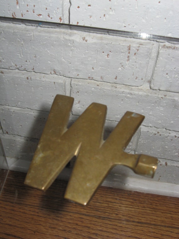 Vintage or Antique Heavy Brass Weather Vane Directional Letter