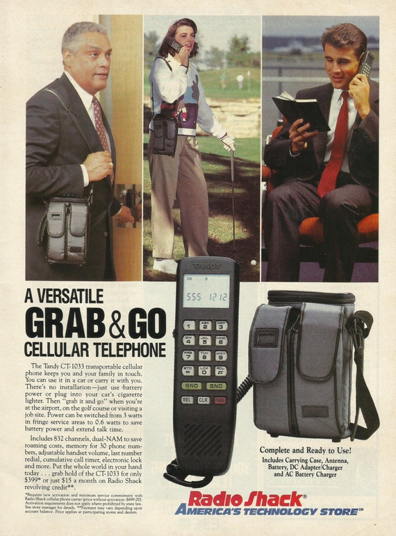 Radio Shack Cell Telephone Original 1991 VINTAGE by VintageAdarama