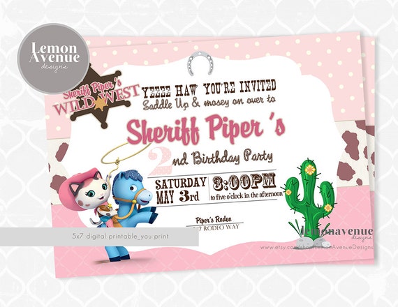 Sheriff Callie's Wild West Invitation Birthday Party, Callie, Sheriff, Disney, Western Party Decor Il_570xn