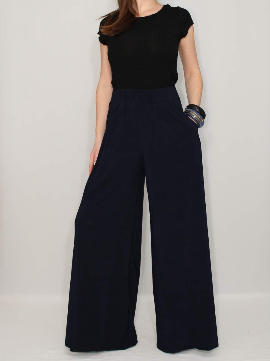 navy high waist trousers