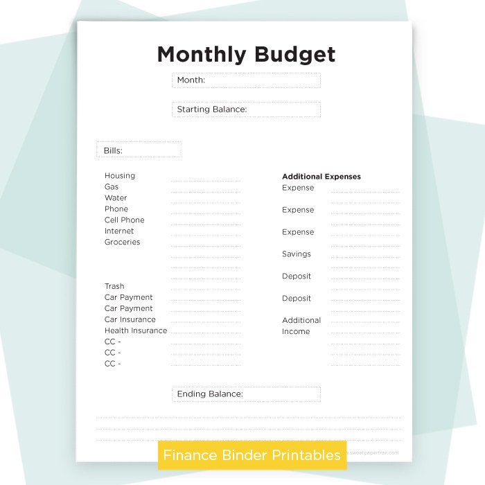 Finance Binder pdf Printable Pages INSTANT DOWNLOAD Black