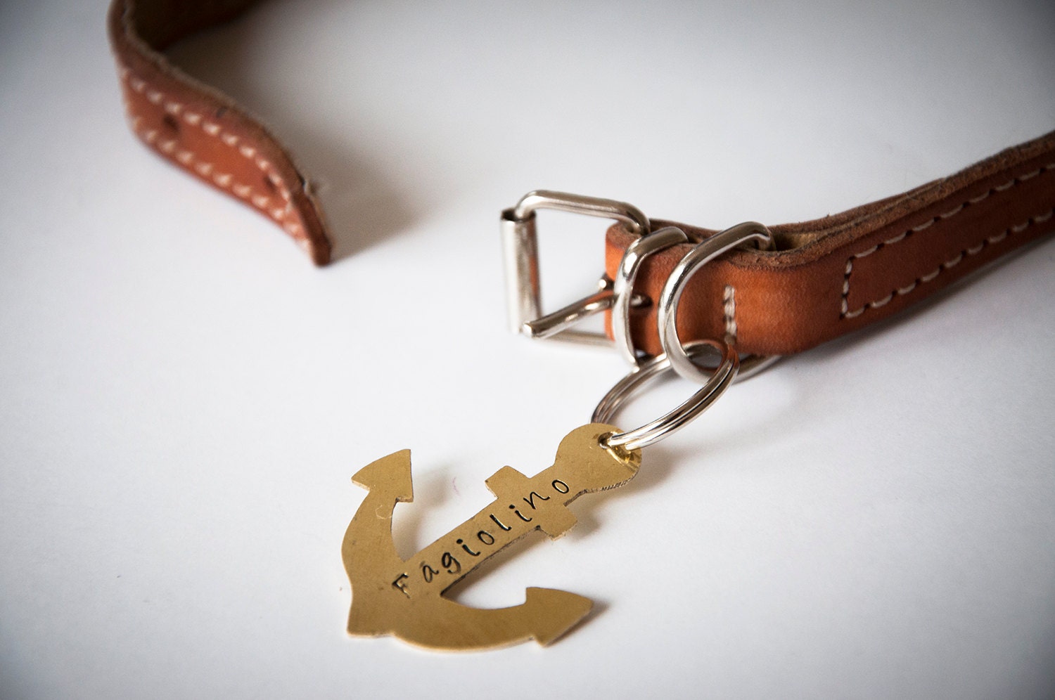 Anchor dog tag with name and phone number accessories for