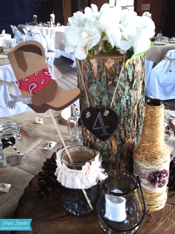 Items similar to Cowboy Boots Centerpiece Pick Party Decoration by