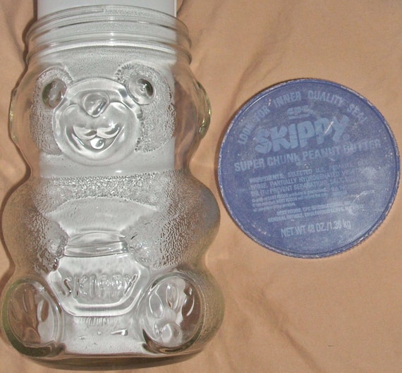 Vintage Bear Shape Figure Skippy Peanut Butter Super Chunk 48