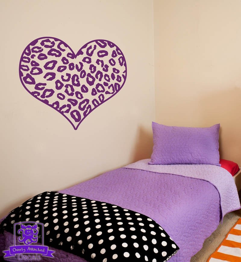 Large Leopard Print Heart Wall Decal