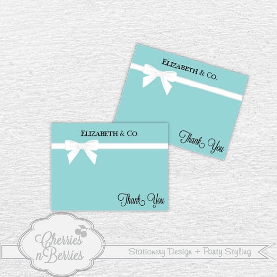 Tiffany's Inspired Bridal Shower - Printable Thank You Cards Il_570xn
