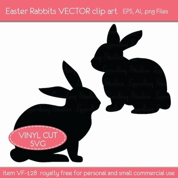 Items similar to royalty free vector Easter rabbit clip ...