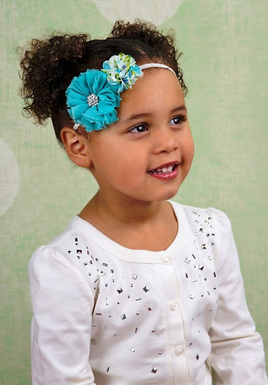 Turquoise Flower Headband, Aqua Flower Headband, Lime Baby Headband