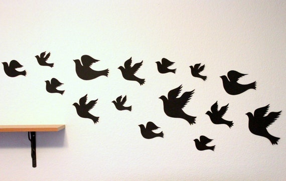 Bird wall Art Black Birds Flying Black Birds by MyDreamDecors