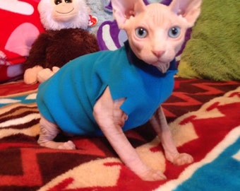Clothes for Kittens Sale Pack: Buy 3 Fleece EZ Sweaters, 4th in pack is free. Sphynx Cat Kitten Clothes, Adjustable, Cat Dad Mothers Day