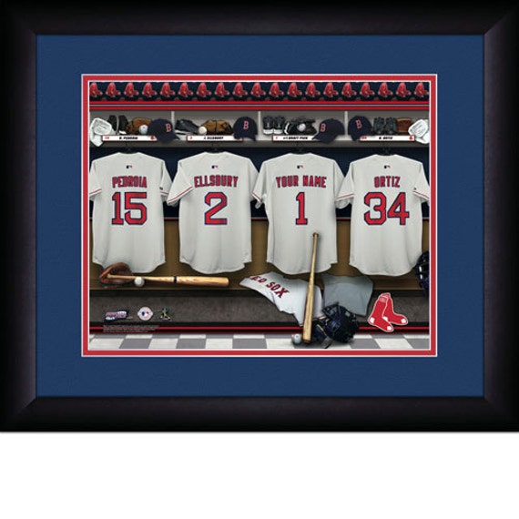 Boston Red Sox Locker Room Personalized Print